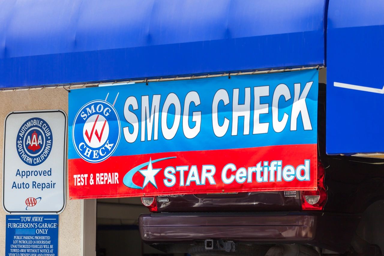 STAR Certified Smog Check Test and Repair sign at Furgerson's Garage